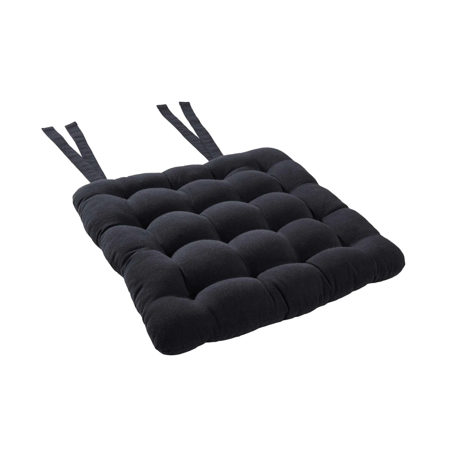 Stuhlkissen Mit Bändchen L 35 X B 37cm SOLID In Schwarz 6 Stuhlkissen Mit Bändchen L 35 X B 37cm SOLID In Schwarz – Bild 4