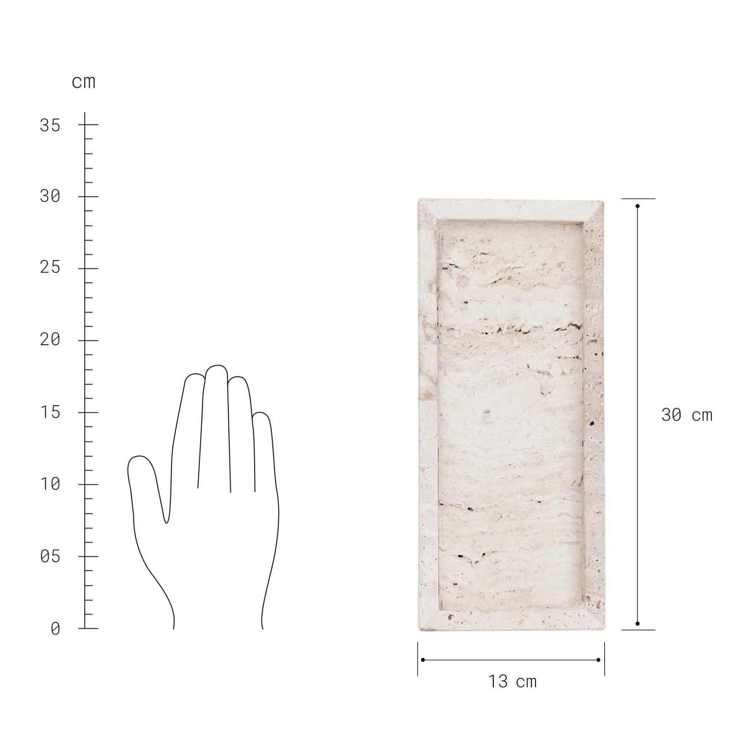 Tablett L 30 X B 13cm TRAVERTINE In Beige 6 Tablett L 30 X B 13cm TRAVERTINE In Beige – Bild 4