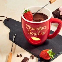 Butlers Speichern -Butlers Speichern butlers tasse mit 2 gabeln chocolate fondue in rot 1