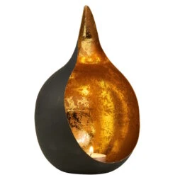 Teelichthalter Höhe 20cm DELIGHT In Schwarz-Gold -Butlers Speichern butlers teelichthalter hohe 20cm delight in schwarz gold 3