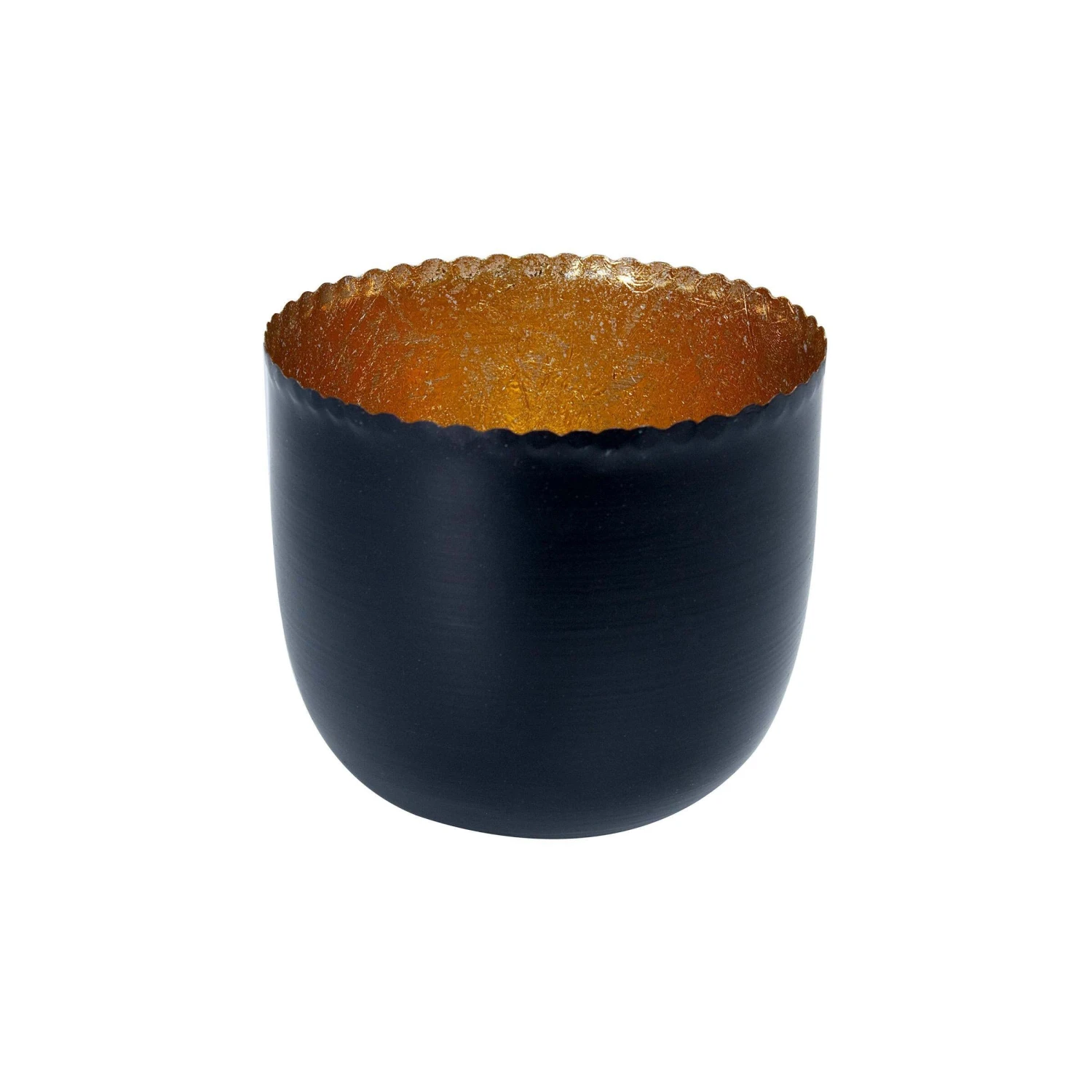 Teelichthalter Höhe 9cm DELIGHT In Schwarz-Gold 3 Teelichthalter Höhe 9cm DELIGHT In Schwarz-Gold