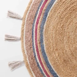 Teppich Rainbow Mit Quasten Ø110cm ALL NATURE In Natur-Bunt -Butlers Speichern butlers teppich rainbow mit quasten o110cm all nature in natur bunt 4