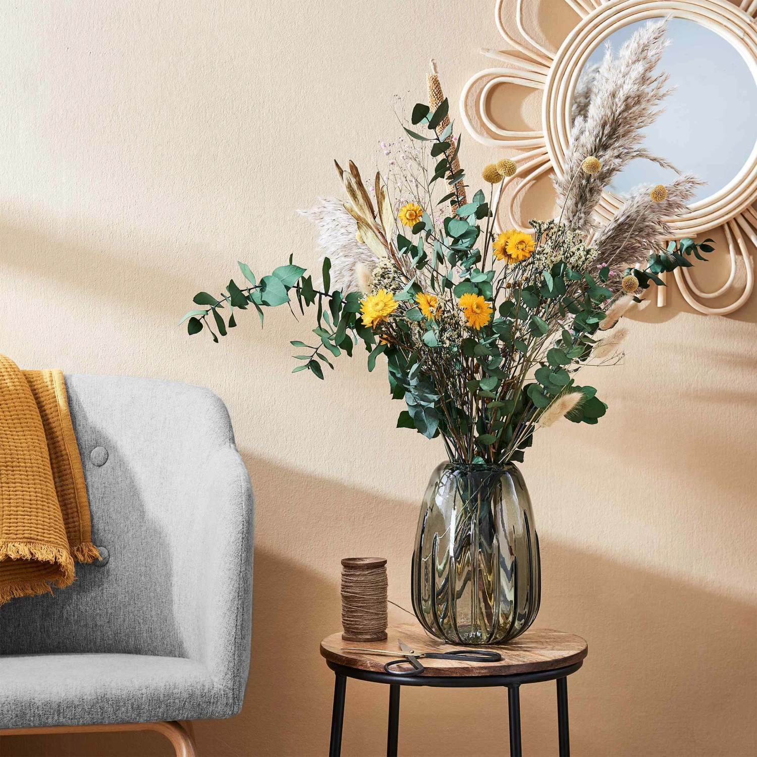 Trockenblumen Blumenstrauß FLOWER MARKET In Grün 4 Trockenblumen Blumenstrauß FLOWER MARKET In Grün – Bild 2