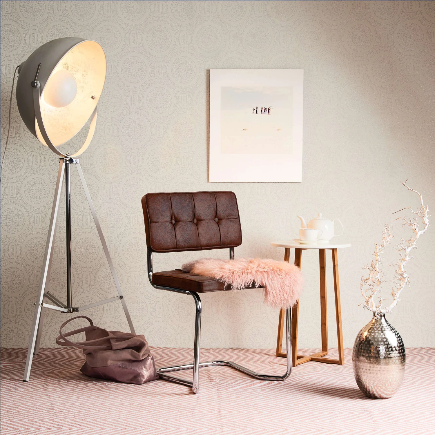 Vase Höhe 35 Cm INDIRA In Silber 7 Vase Höhe 35 Cm INDIRA In Silber – Bild 5