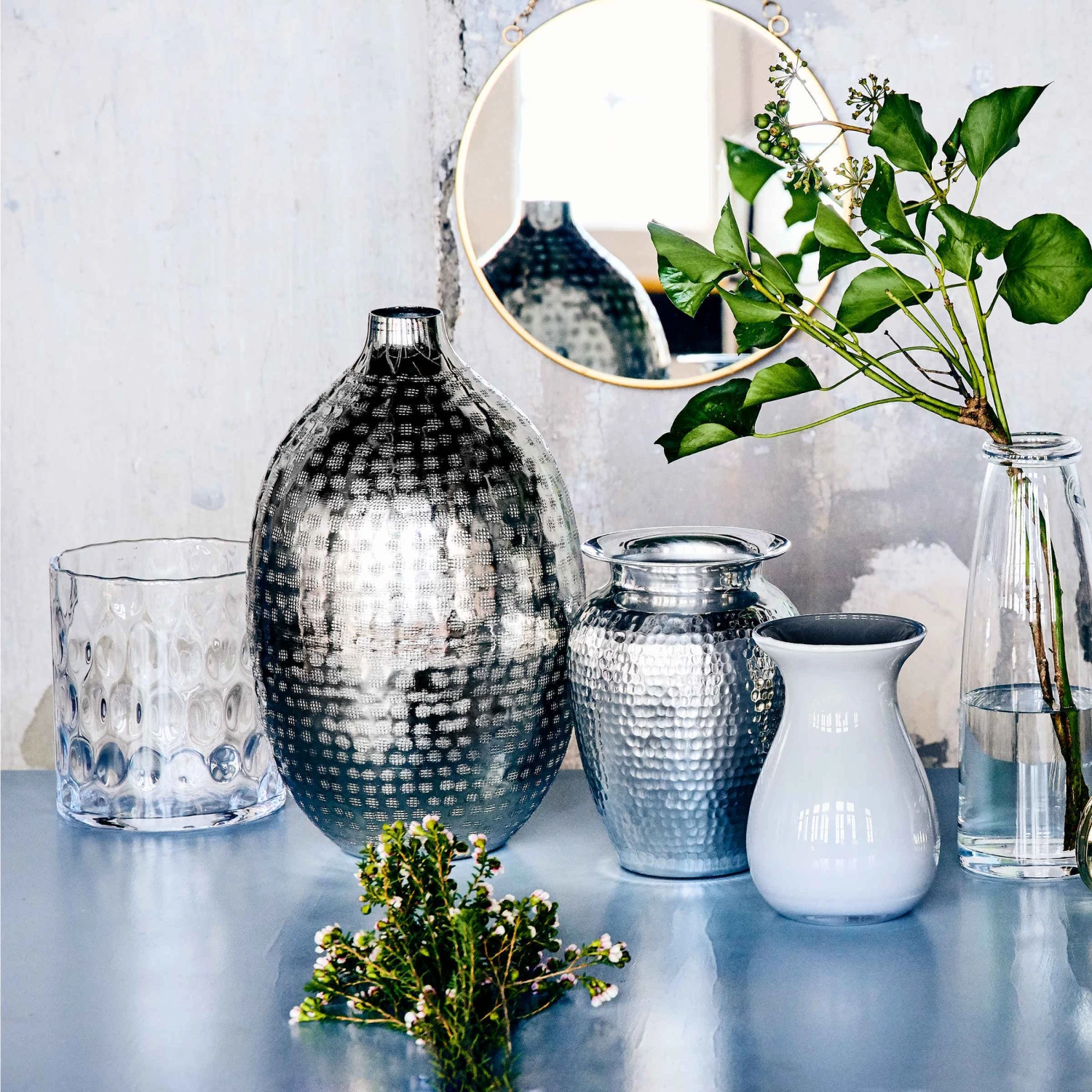 Vase Höhe 35 Cm INDIRA In Silber 8 Vase Höhe 35 Cm INDIRA In Silber – Bild 6