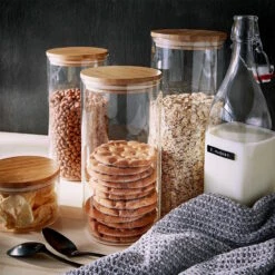 Vorratsglas 2300ml WOODLOCK In Transparent -Butlers Speichern butlers vorratsglas 2300ml woodlock in transparent 1