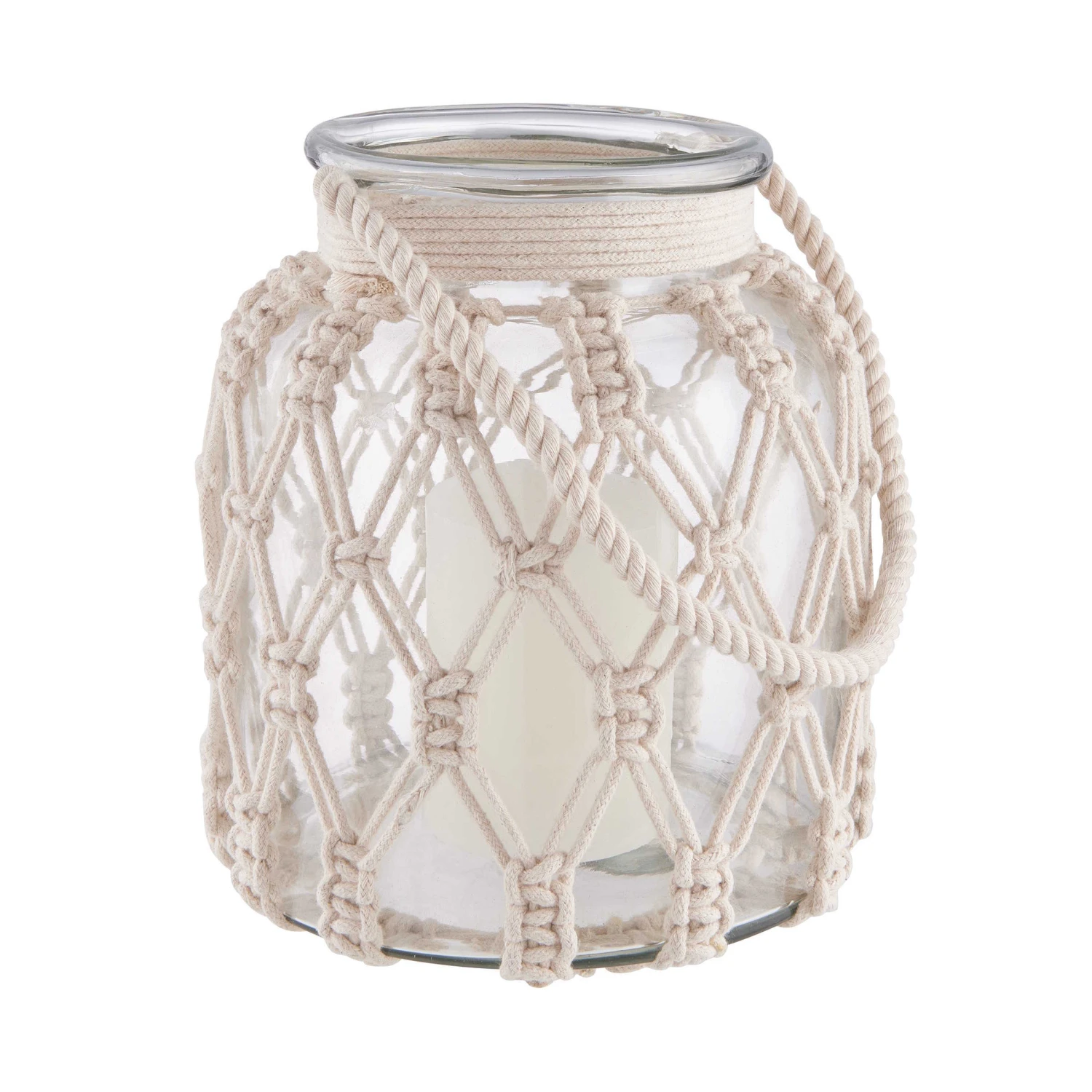 Windlicht Höhe 20cm MACRAMÉ In Creme 6 Windlicht Höhe 20cm MACRAMÉ In Creme – Bild 4