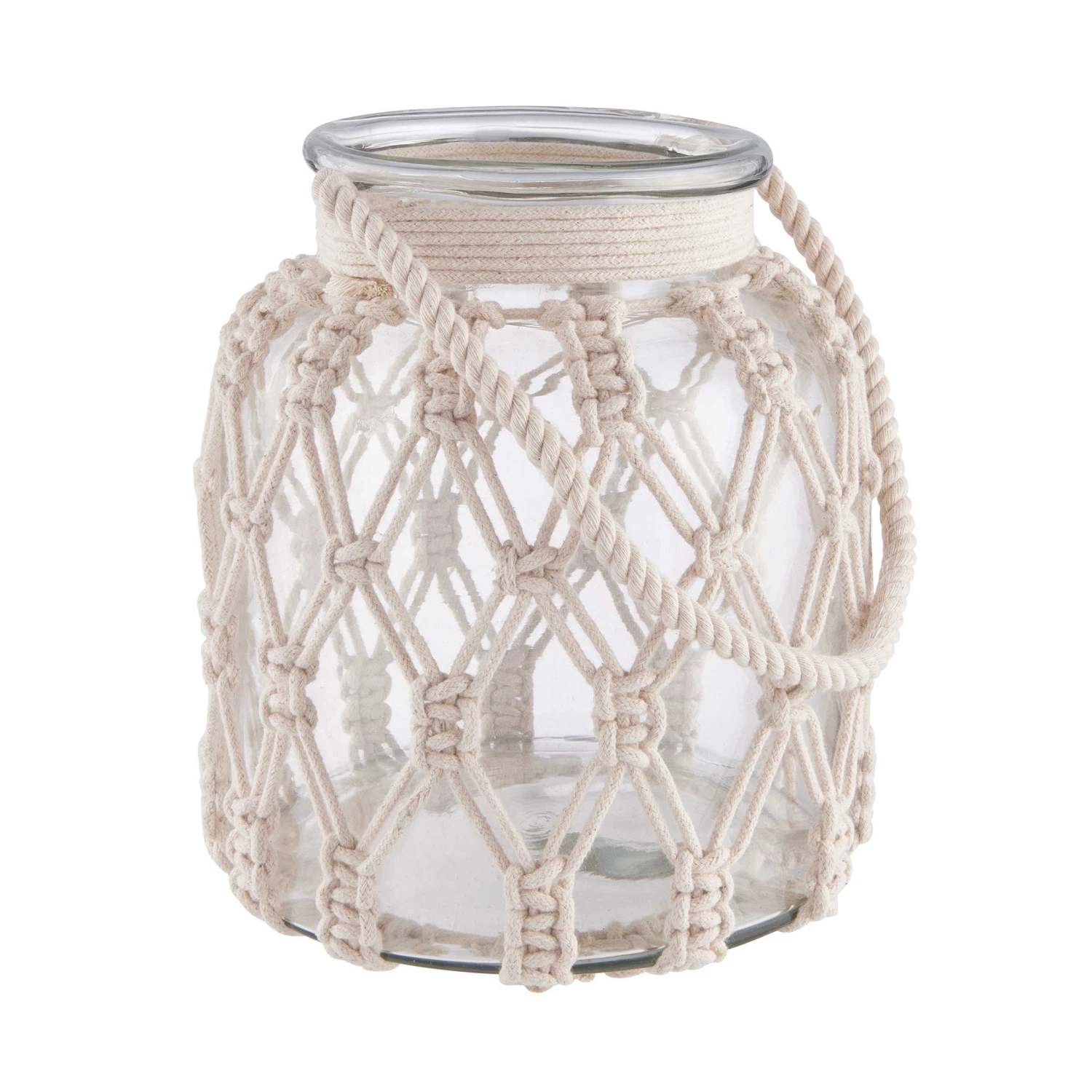 Windlicht Höhe 20cm MACRAMÉ In Creme 3 Windlicht Höhe 20cm MACRAMÉ In Creme