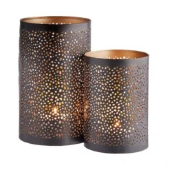 Windlicht-Set 2 Tlg. LUMINOUS In Schwarz-Gold -Butlers Speichern butlers windlicht set 2 tlg luminous in schwarz gold 3