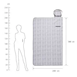 XXL-Picknickdecke Streifen L 200 X B 200cm GET TOGETHER In Hellgrau-Anthrazit -Butlers Speichern butlers xxl picknickdecke streifen l 200 x b 200cm get together in hellgrau anthrazit 2