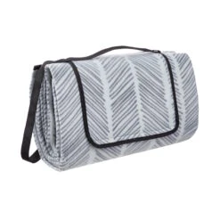 XXL-Picknickdecke Streifen L 200 X B 200cm GET TOGETHER In Hellgrau-Anthrazit